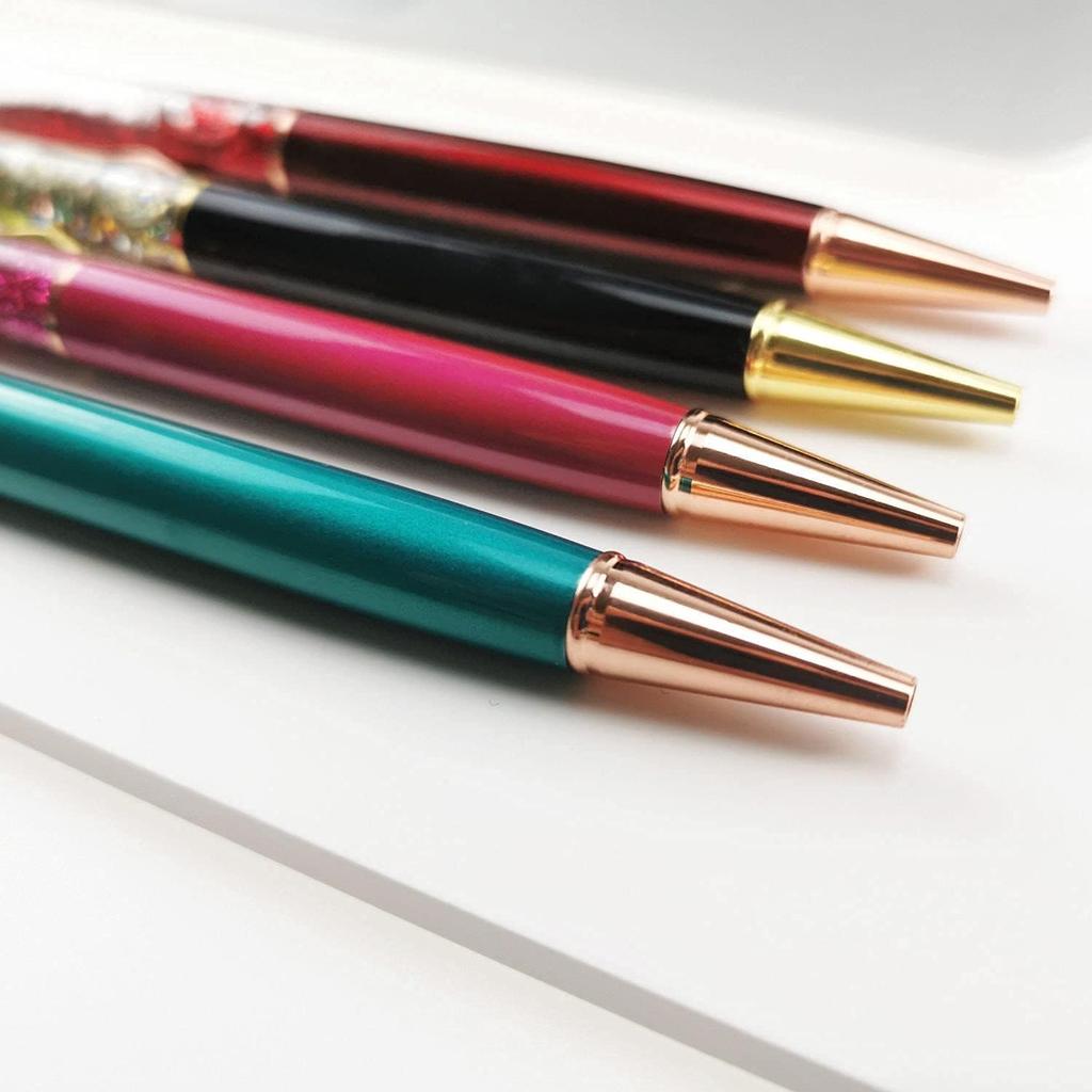 Fancy Metal Ballpoint Pens Floating Glitter Dynamic Liquid Sand Pen for Office Supplies, Black Ink, 12 Count(Mixed Color)