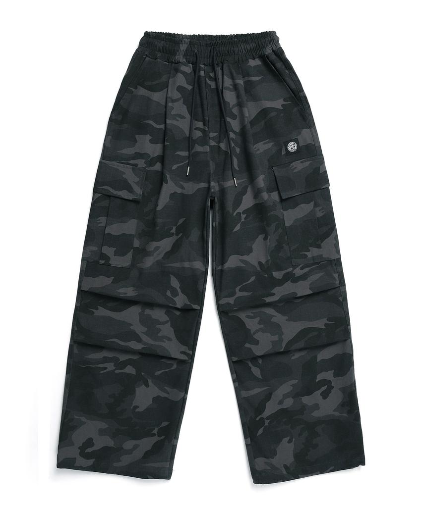 ODDBALLS CLUB Lip Camo Parachute Cargo Pants Deep Gray