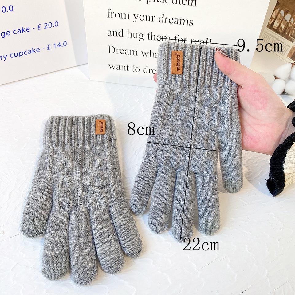 Camel fleece plus men's business thermal gloves