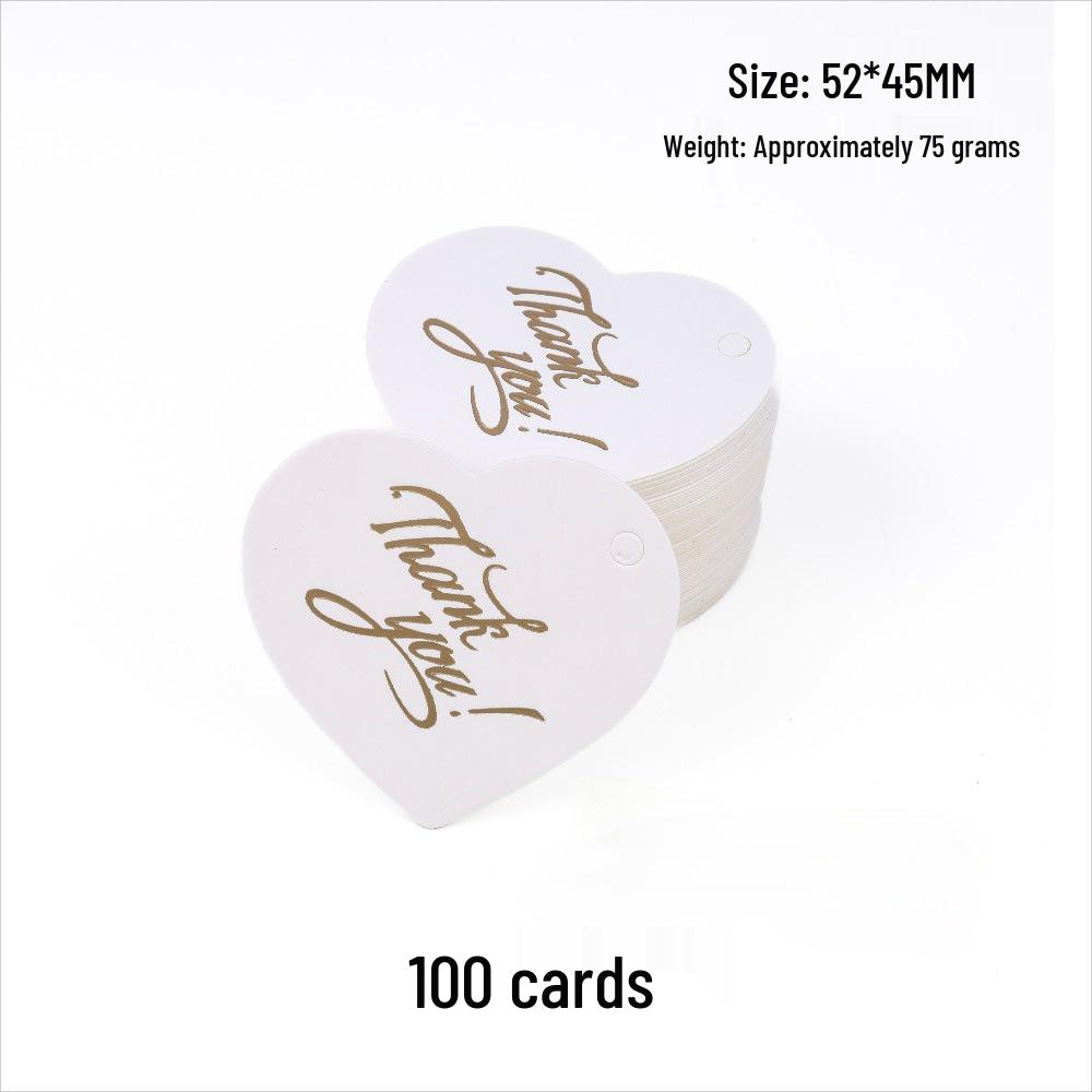 Heart-Shaped Cowhide Paper Blank Tag - Valentine's Day Red Label