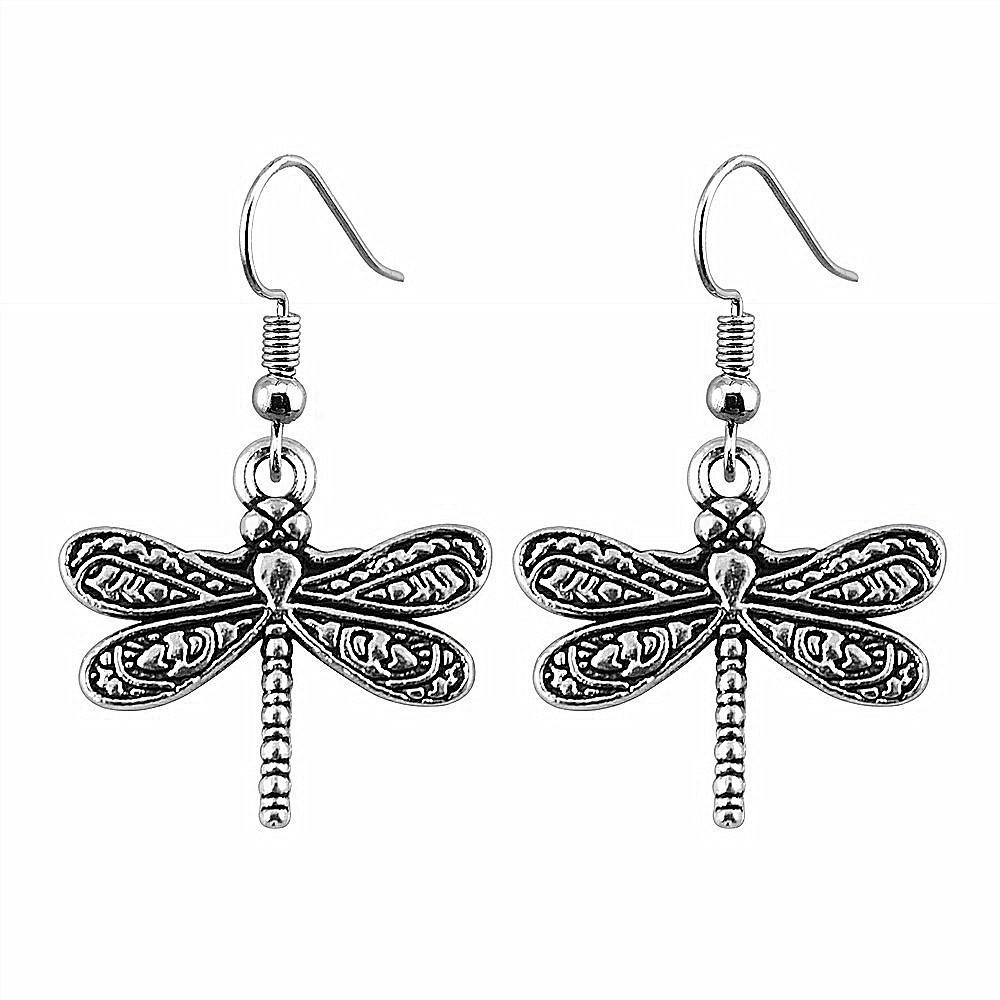 Hängeohrring Libelle Schmetterling Vintage Schmuckzubehör Ohrringgröße 18x19mm QE009