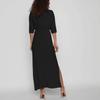 Women's Fashionable Color High Waist Split V-neck Dress