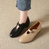 Single Shoe Women's New Style Pointed-toe Soft-soled Mid-heel Leather Shoes, One-piece Slip-on Shoes