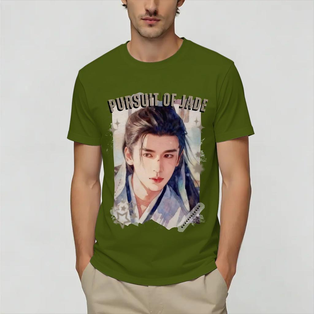 Pursuit of Jade Zhu Yu Cotton TShirt For Unisex Summer Vintage T Shirts ONeck Leisure Tees Oversize Pattern Clothing
