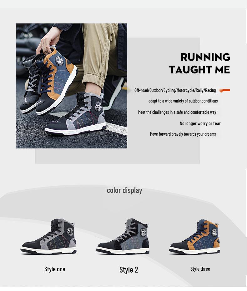 Four Season Motorcycle Riding Boots: Breathable, Anti-Fall, Road Racing & Parkour Shoes