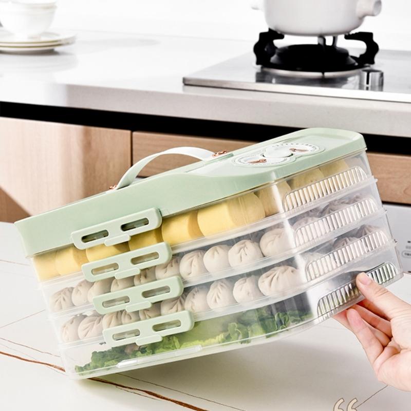 Durable PP Multi Layer Freezer Box Practical Multi Layer Fridge Storage Container For Home And Office Refrigerators