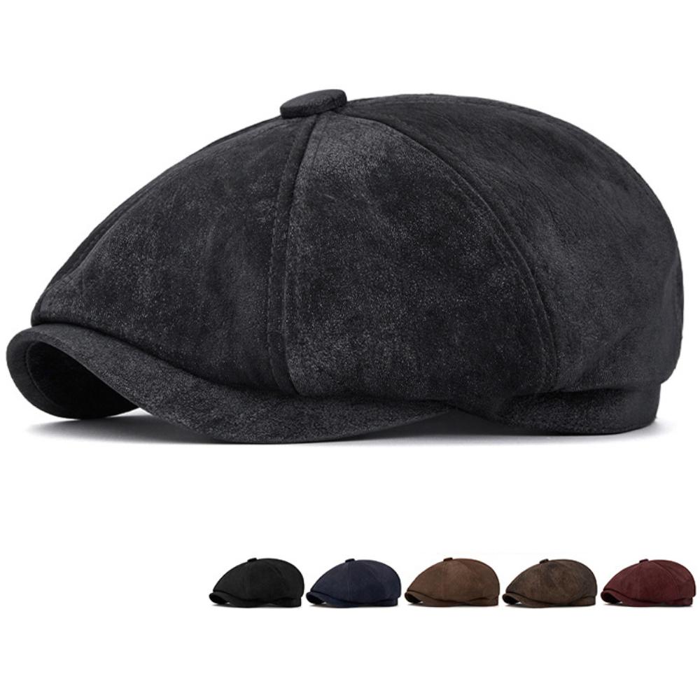 HT4969 Beret New High Quality Autumn Winter Hats for Men Women Artist Painter Beret Hat Male Female Flat Cap Octagonal Beret Cap