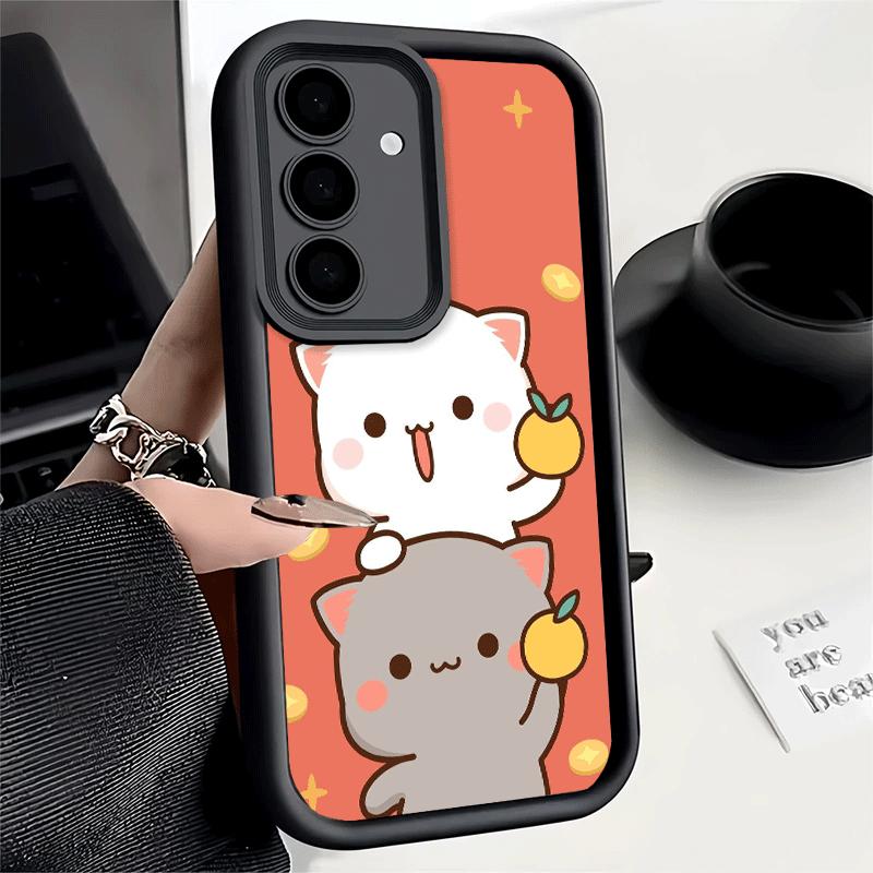 Phone Case for Samsung Galaxy A17 A16 A15 A14 A13 Cartoon Cute Peach Goma A56 A36 A26 A55 A35 A25 A54 A34 A24 A53 A33 A23 A07 A0