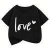 New Love Heart Printed Design T Shirts Short Sleeve Kids Children's T-shirt Boys Girls Summer Spring Casual Top Tee