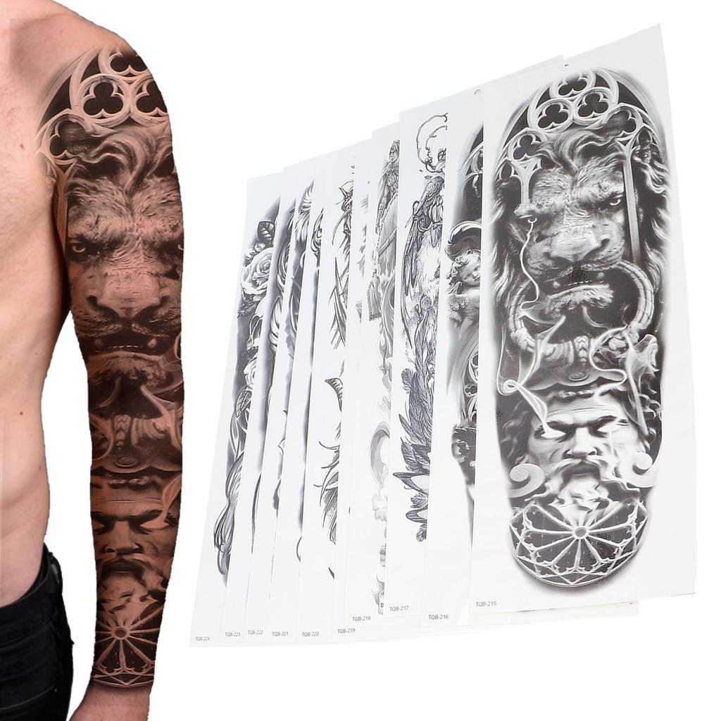 10 Sheets Waterproof Full Arm Tattoo Sticker Unisex Exquisite Temporary Tattoo Sticker