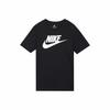 Men's Black T-Shirt with Large Letter Logo Print and Crew Neck