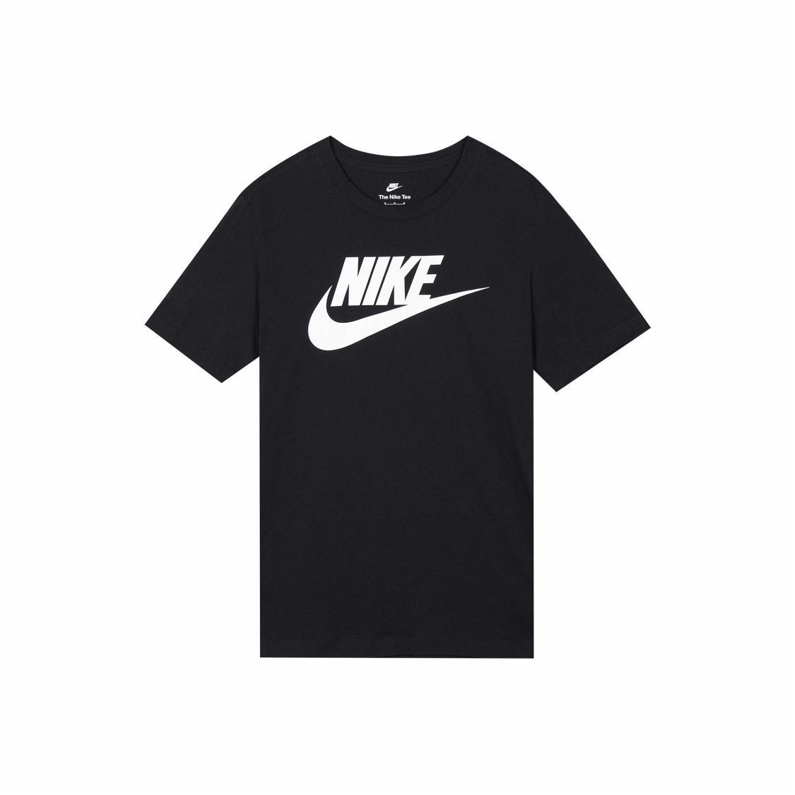 Nike Men s Black T-Shirt with Large Letter Logo Print and Crew Neck S