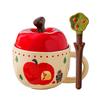 New Year Gift Gifts From Friends Elders Retro Apple Cup with Lid with Spoon Mug Gift Box for Best Friend Birthday Gift