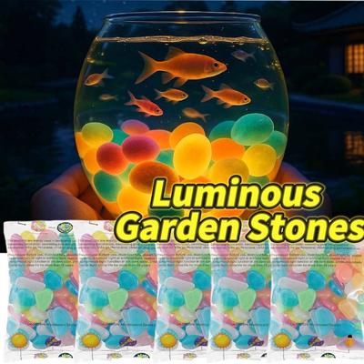 200PCS Luminous Stone Garden Pebbles Glow In The Dark Non-toxic and Reusable Luminous Stone Used for DIY Decor of Garden Aquariums