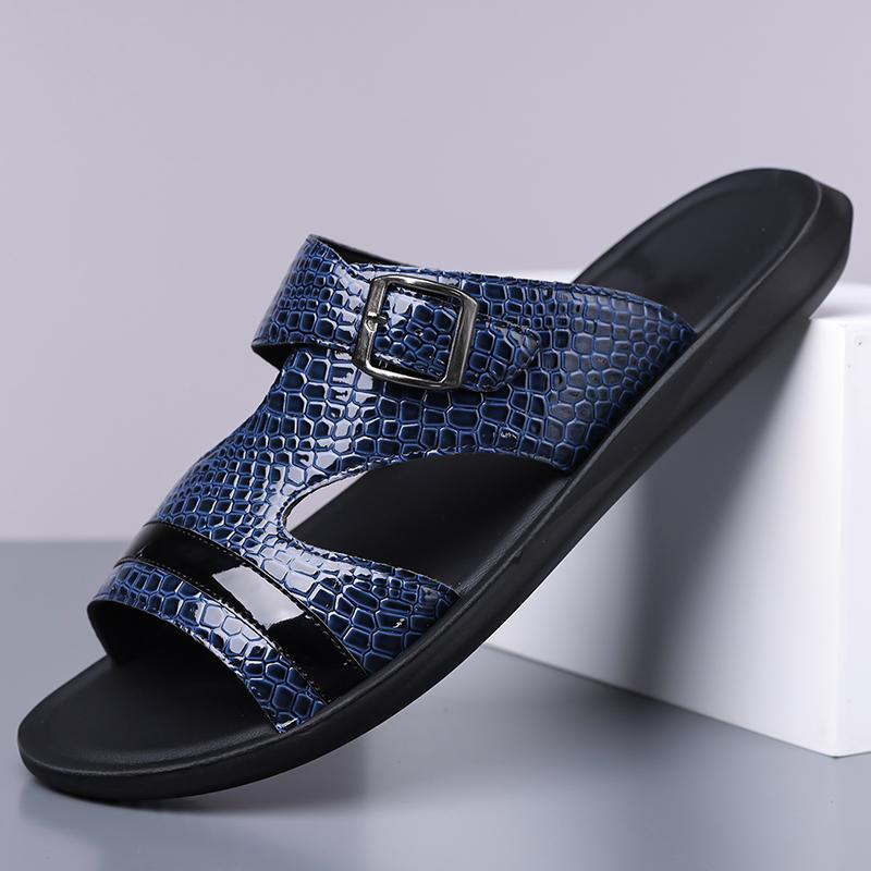 TUINANLE Men Slippers Leather Mens Shoes Slippers Casual Sandals for Men Outdoor Chaussure Homme Sandalias