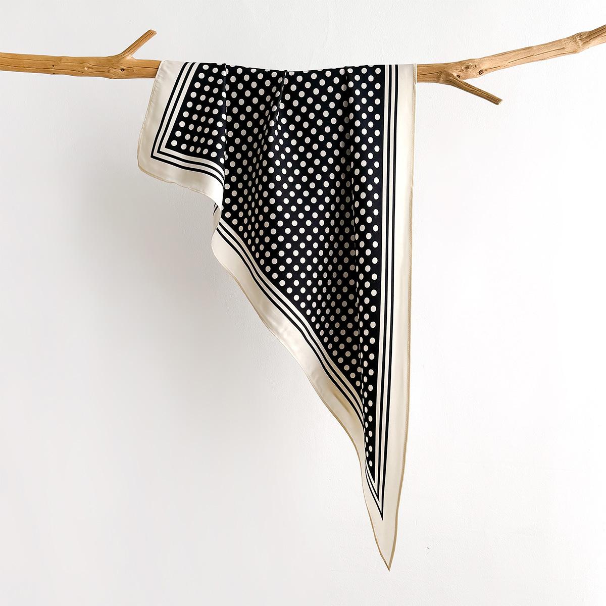 НОВЫЙ Треугольный Шарф в Точку для Женщин Шелковый Платок Платок Женские Повязки на Волосы Головные Уборы Повязка на Голову Платок Сатиновый Хиджаб Бандана 64x88x136cm