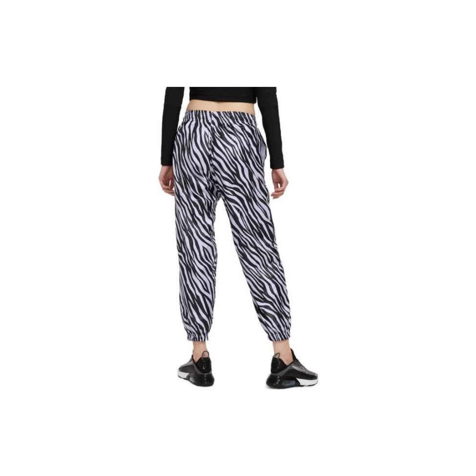 Nike Zebra Print Drawstring Knit Sports Pants Women Bottoms Black DC5292-596