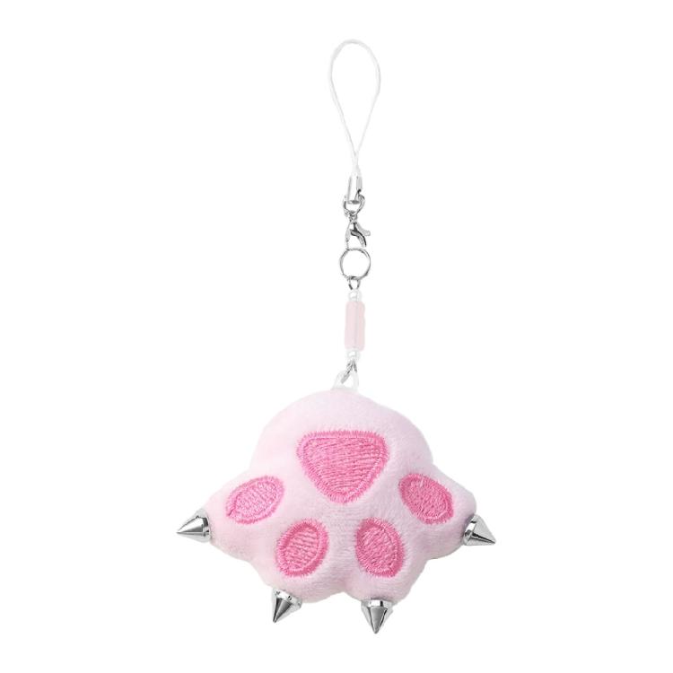 Fun Cute Plush Cat Paw Keychain Studs and Embroidery Design Key Holder Decoration for Fashionable Charm Item