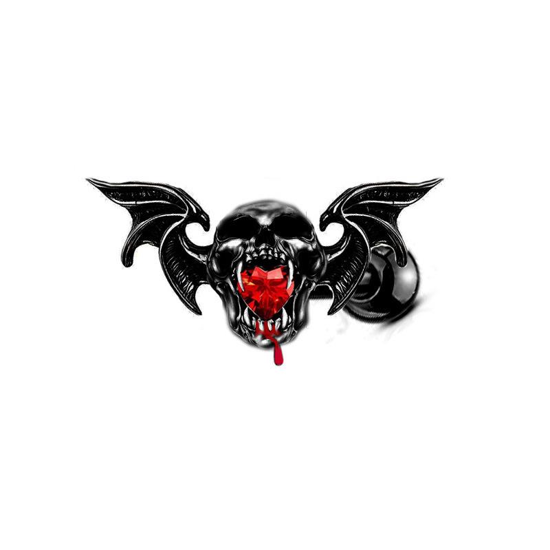 Gai Bei Oumei Halloween Devil Lip, Nipple & Navel Ring, Ghost Head Ear Cartilage & Nose Stud Piercing Set.