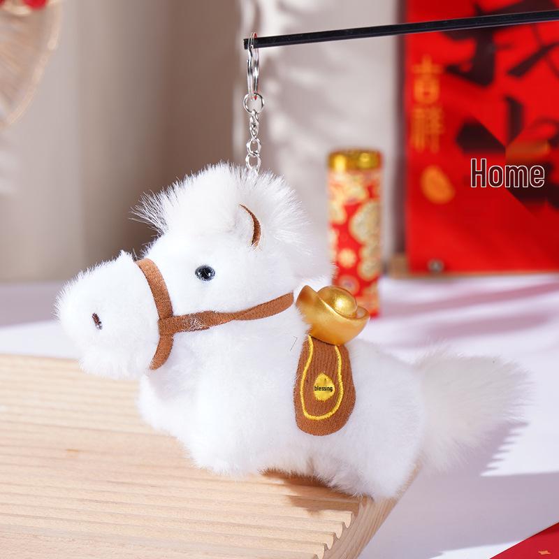 Portachiavi Peluche Cavallo 2026 - 'Ricchezza Istantanea' Carino Regalo di Capodanno