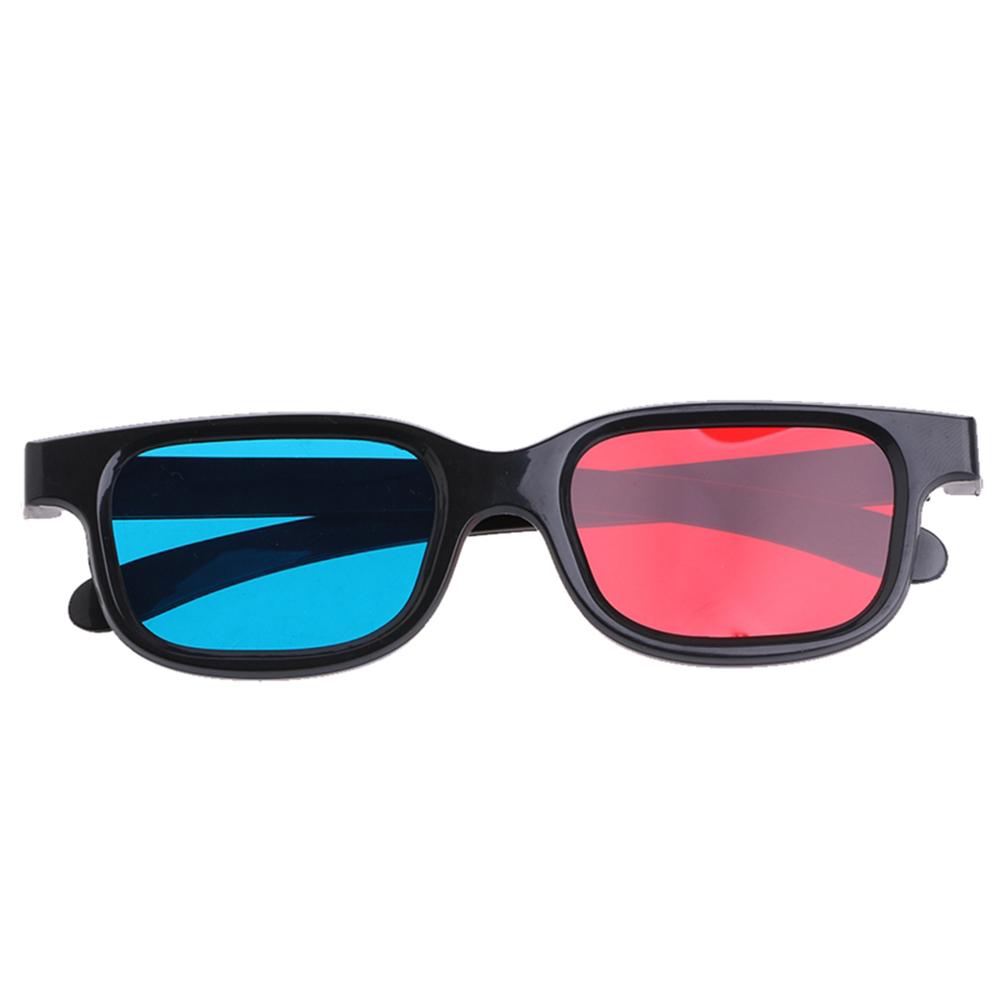 Universelle 3D-Brille Schwarzer Rahmen Rot Blau Brille Cyan Anaglyph 0,2 mm ABS Brille für Film Spiel DVD