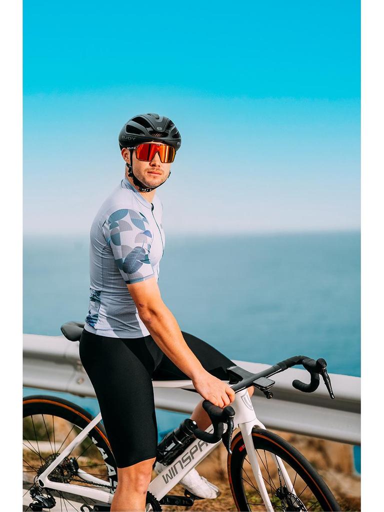 Lampaida Men's Quick-Dry Cycling Jersey - Summer Short Sleeve, Breathable Sportswear