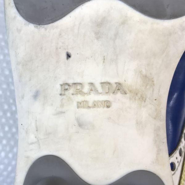 Prada Milano Gelb Blau Zweifarbig Wingtip Sneakers Größe 7 25.5-26.0 Gelb Blaue Schuhe Trainer Stiefel(GEBRAUCHT)