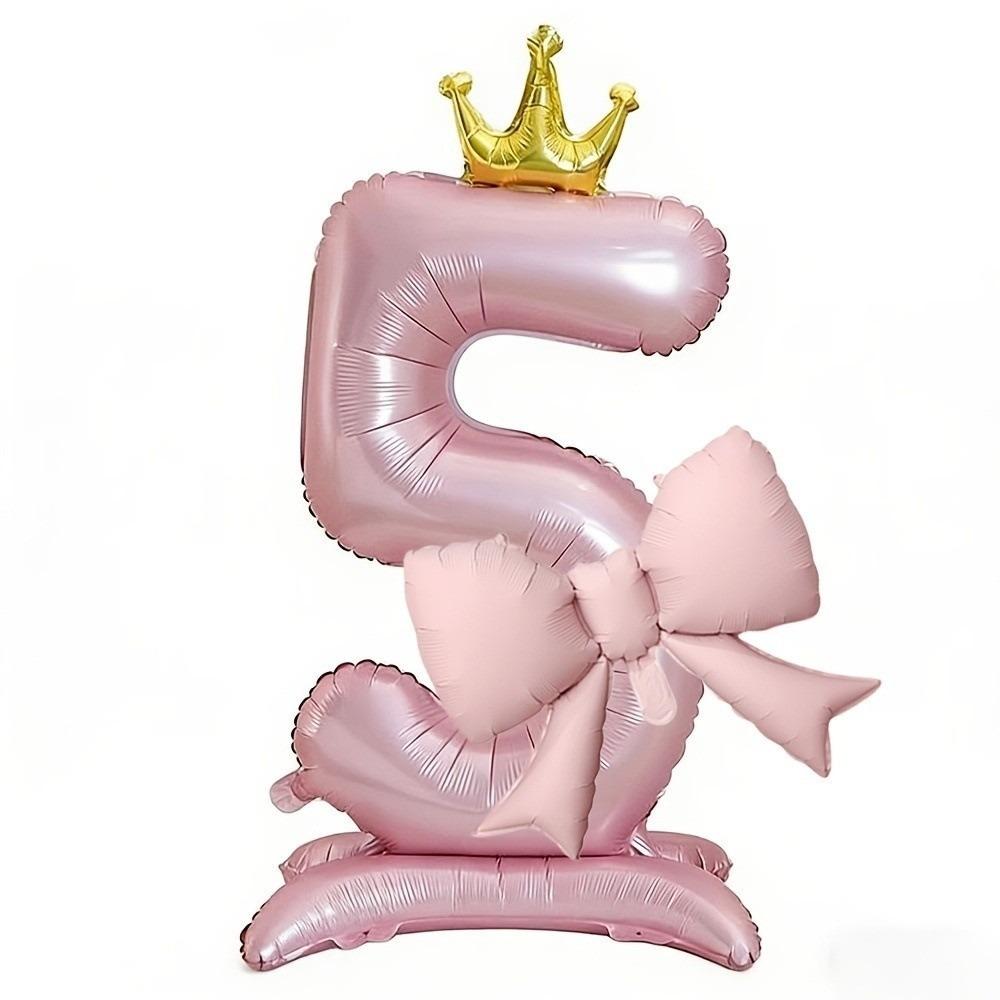 Crown Shape Standing Crown Balloons Pink Color 42 Inch Balloons Wedding Venue Decoration