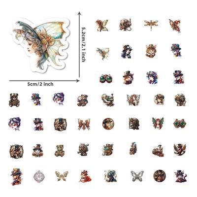 50 Steam Punk Stickers Pack Children's Punk Style Mechanical Style DIY Stickers Water Cup Stickers