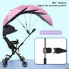 Baby Stroller Umbrella with Clamp UPF Adjustable Waterproof Windproof Universal Sun UV Protection Outdoor UV