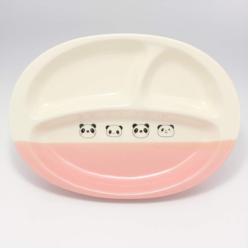 Banko Ware Lunch Divided One Panda x Microwave and Dishwasher Made in Product 17496 Children's Tableware, Ceramic, Oven-Safe Plate, Plate, Plate,