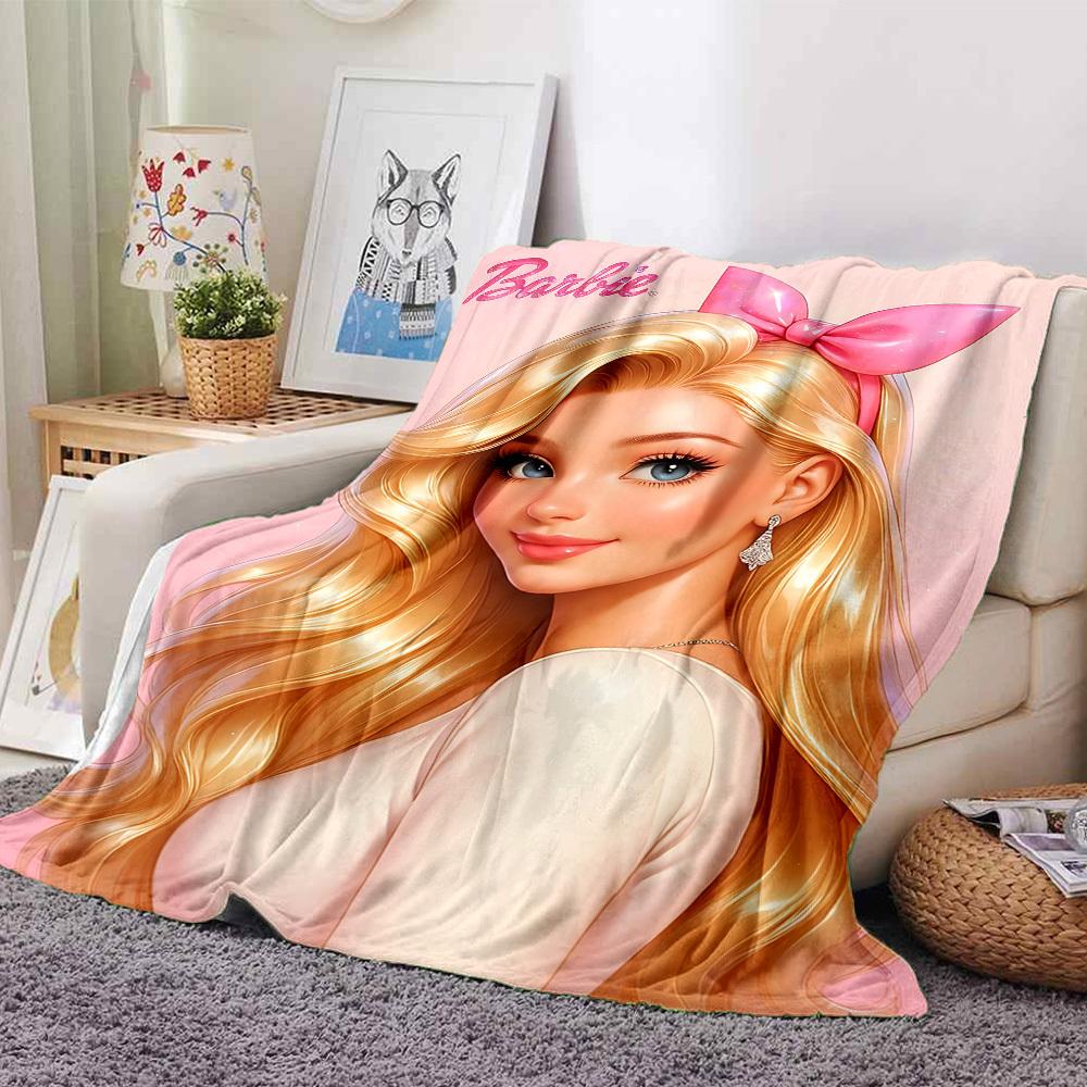 

1pc Barbie Flannel Blanket Soft Warm Throw for Home, Office, Travel, All-Season Cozy Bedding GiftL1197 80cmx120cm(31inx47in)