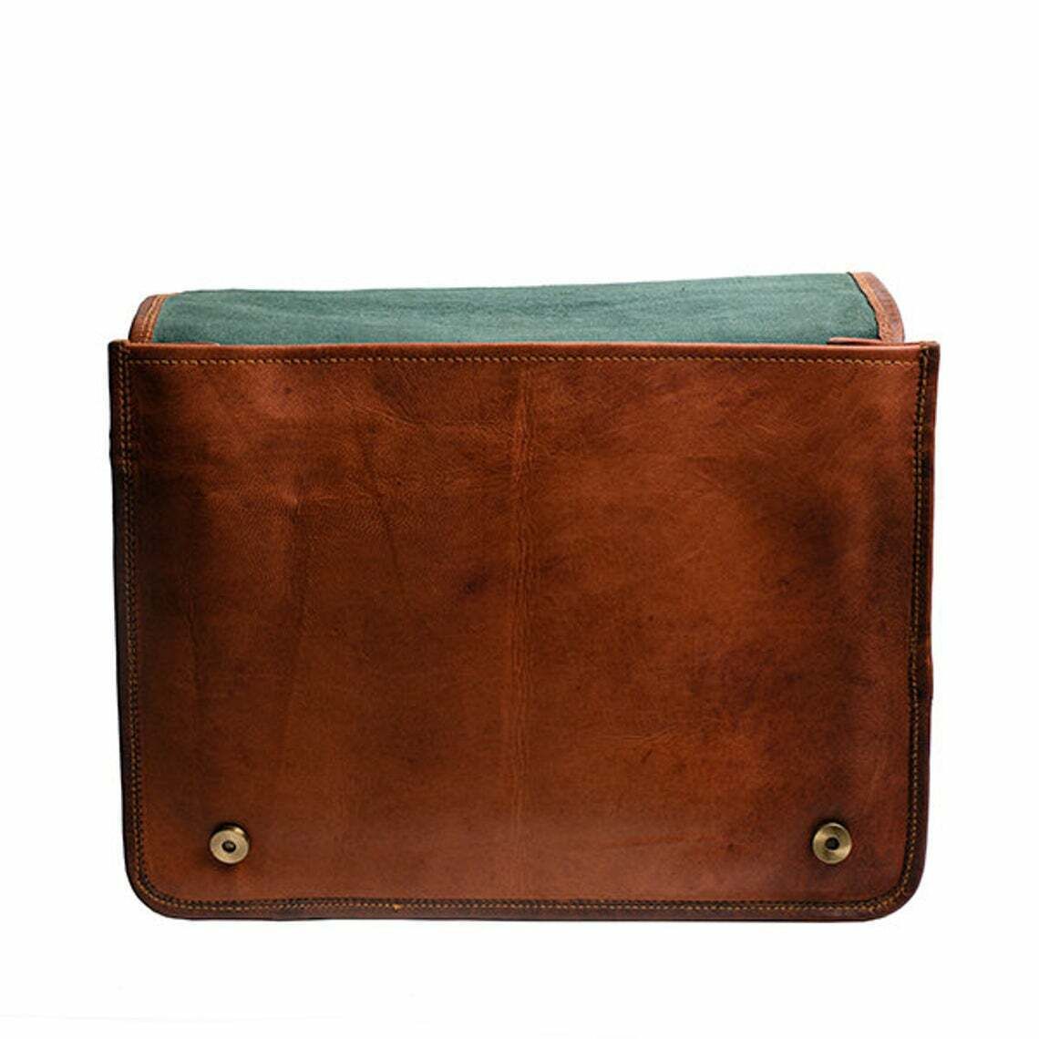 Мужская новая коричневая сумка через плечо из натуральной козьей кожи через плечо 11 X 15 — фото 5