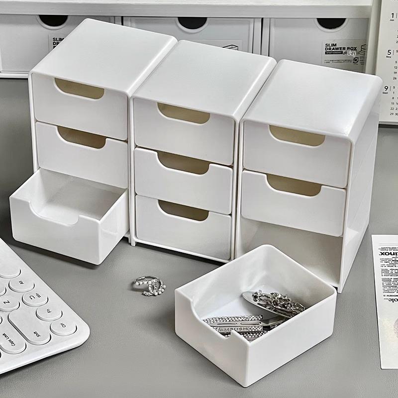 Mini Desktop Drawer Organizer - Tabletop Stationery & Sundries Storage Box