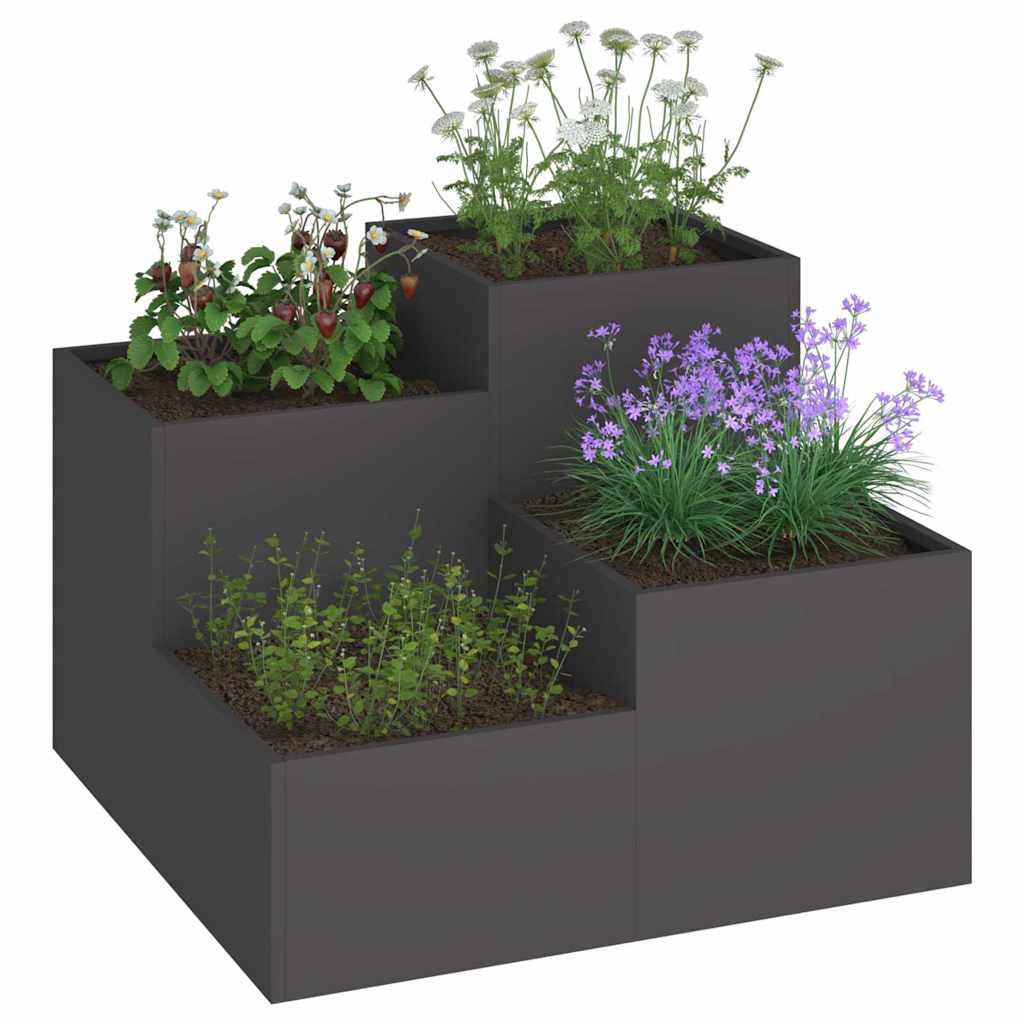 Garden Planter Black 100 X 100 X 60 Cm Steel