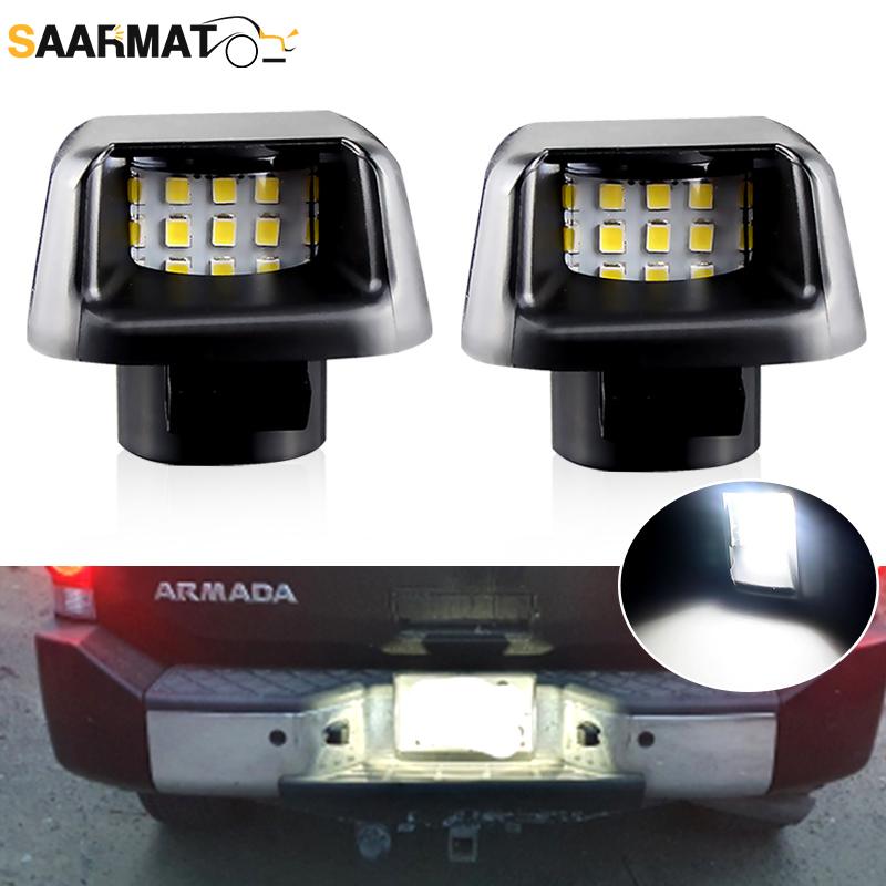 

2pcs Canbus White 18SMD LED Car Number License Plate Lights for Nissan Navara D40 Suzuki Equator Frontier Armada Titan Xterra