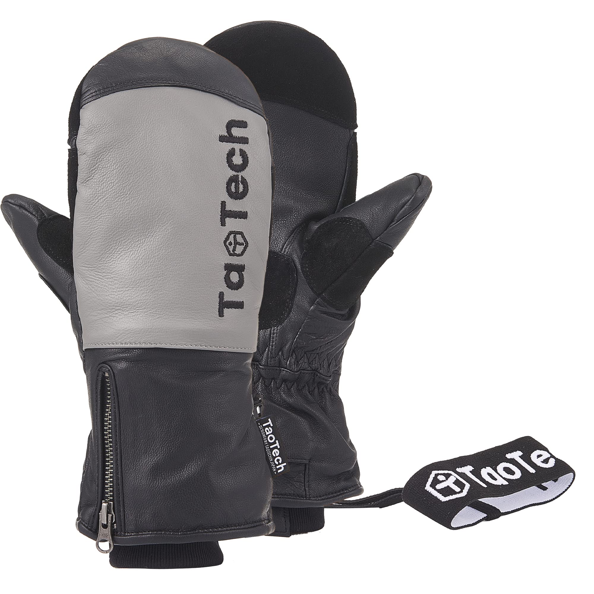 

TaoTech Mitten Snowboard Gloves with Wrist and Ski Gloves with Protectors and Inner Lining Guards, Men s Women s (L, Gray/Zipper)