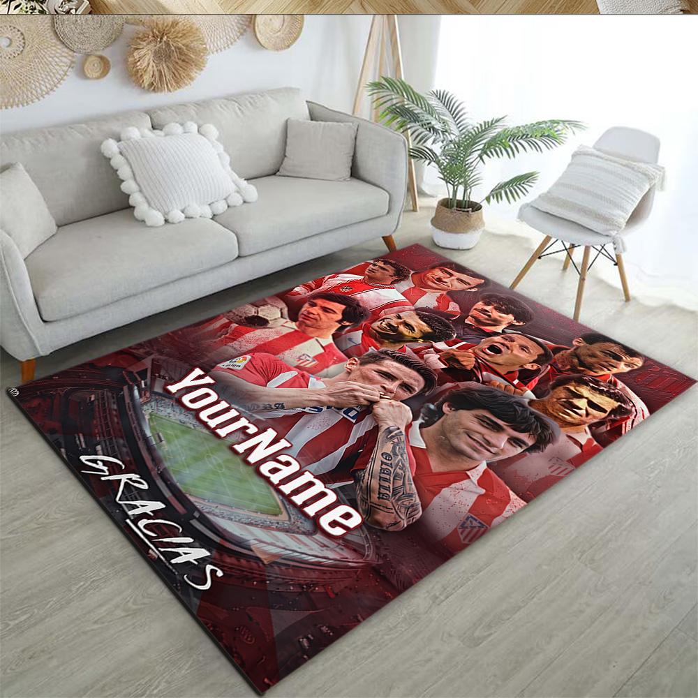 Atletico Madrid Personalized Name Carpet Suitable for Hallway Balcony Game Room Kitchen Antislip Carpet Anime Office Decor Spiritual Gift