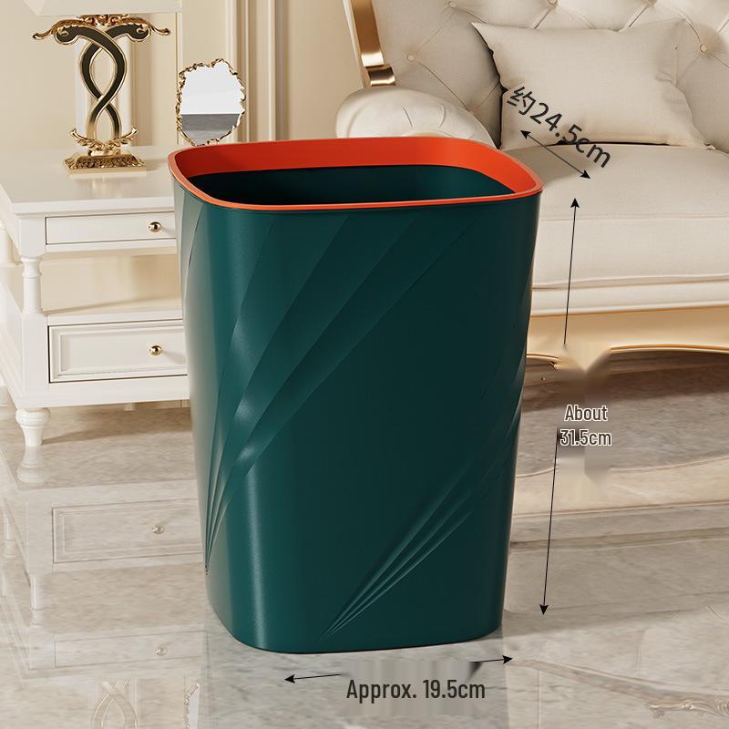 Large Capacity Lidless Trash Can for Home & Office - Suitable for Bathroom, Kitchen, Living Room
