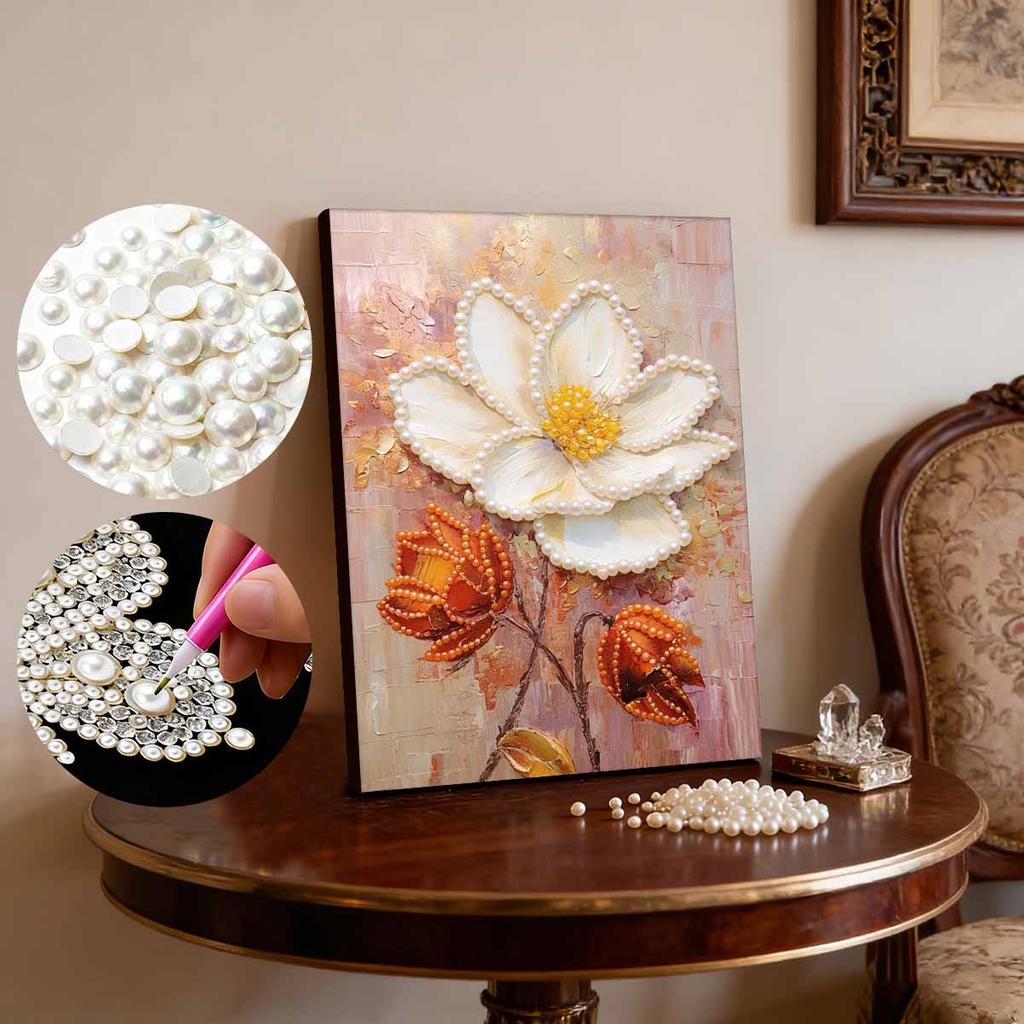 DIY Perlenmalerei Set Gänseblümchen Muster Heimdekoration Handgemacht Klebende Diamanten Kreative Leinwand Perlenkunst Malerei Bastelbedarf Perfektes Geschenk