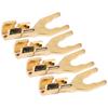 4PCS 45 Degree Fork Spade Speaker Connector Pure Copper Speaker Wire Plug  For AV Receivers