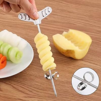 304 Stainless Steel Vegetable Spiral Knife Carving Tool Restaurant Cucumber Salad Chopper Manual Spiral Slicer