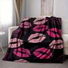 1pc Lipstick Kiss Print Blanket Warm, Cozy, And Soft, Suitable for Sofas, Beds, Cars, And Office Use.Perfect for Camping And Travel, Making It a Great