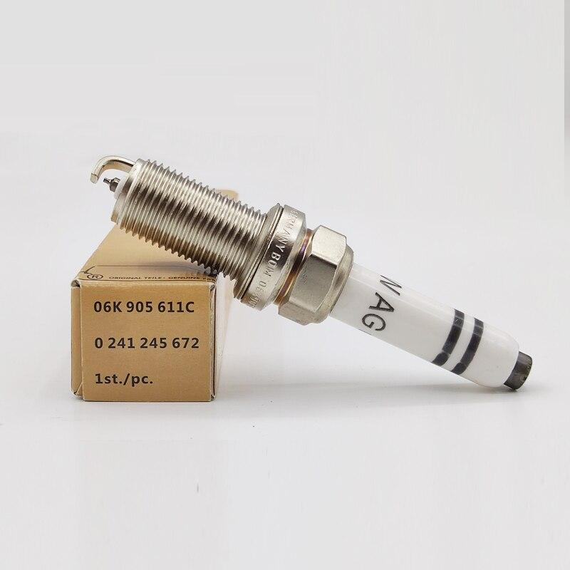 4PCS 06K905611C 0241245673 Spark Plug A3 A4 A5 A6 TT Q5 Quattro S3 TTS Beetle Sharan Phaeton Passat 06K 905 611C
