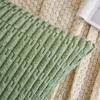 Spring Green Corduroy Decorative Pillow Cover 18x18 Inch Soft Striped Corduroy Cushion Cover Bohemian Home Decor for Sofa Bed