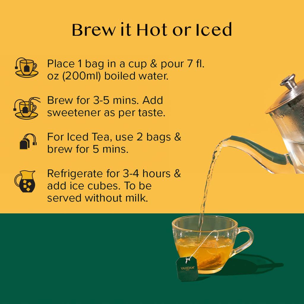 VAHDAM India, Infusions, Turmeric Ashwagandha, Caffeine Free, 18 Infusion Bags, 32.4g (1.14oz)