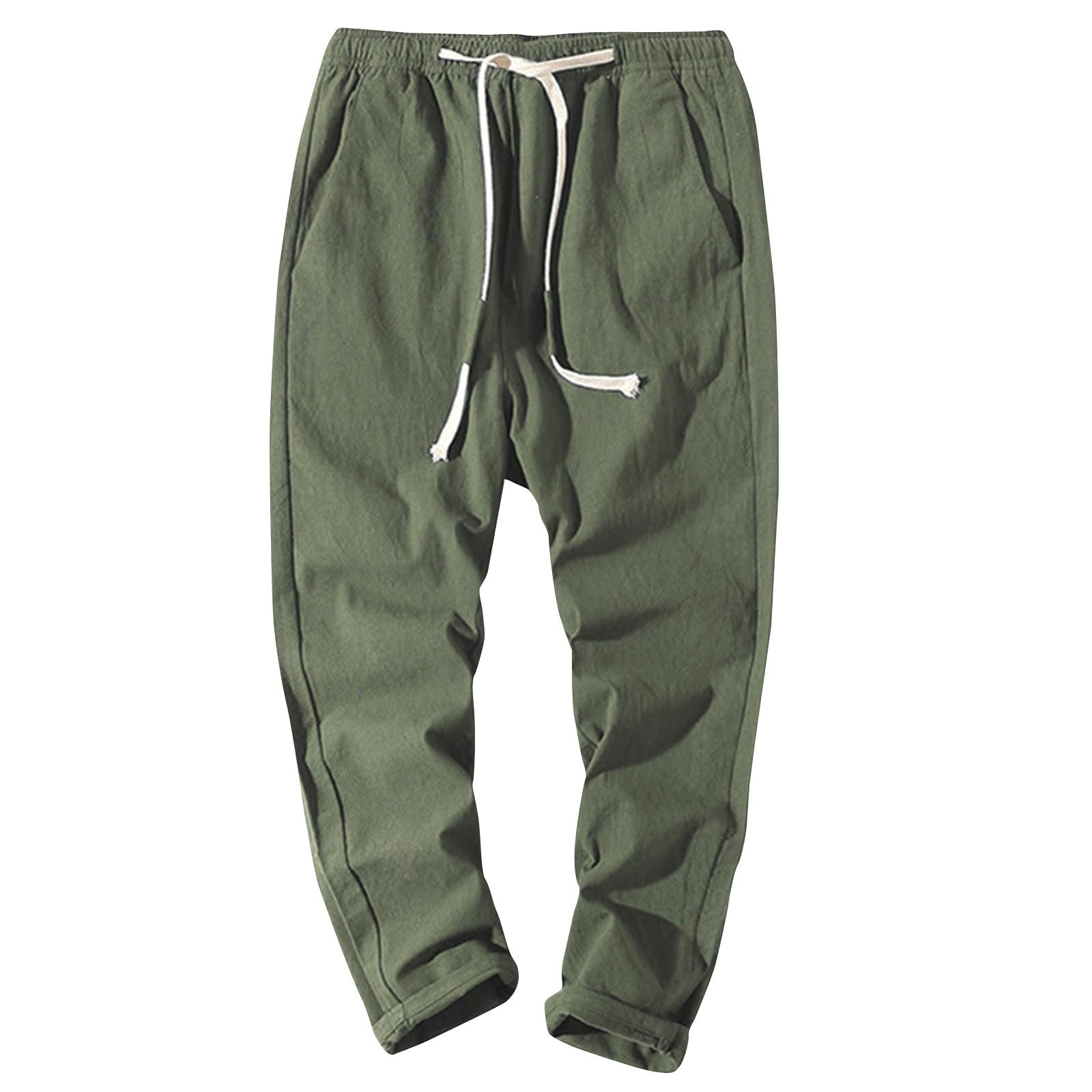 Мужские летние повседневные модные льняные брюки Мужские летние дышащие крутые брюки L