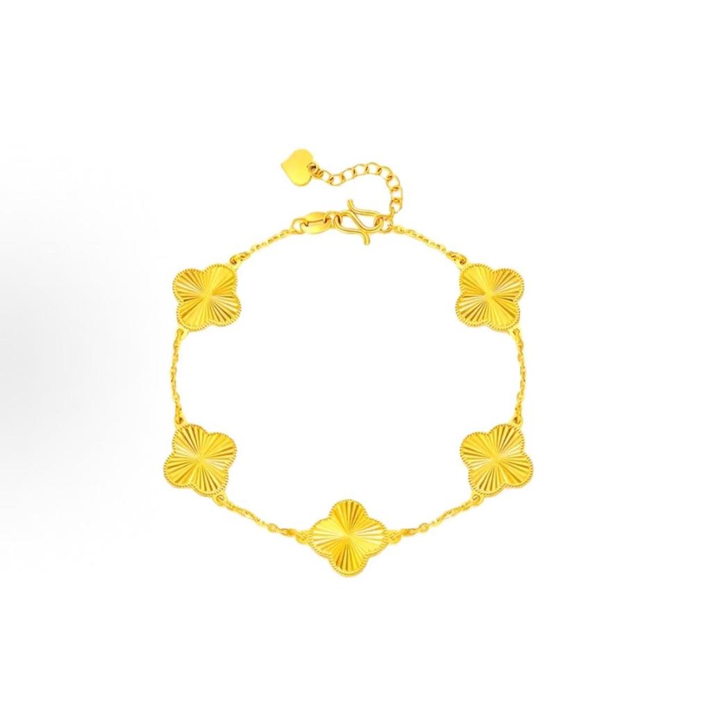Gold-Plated Four-Leaf Clover Bracelet - Light Luxury, High-End, Exquisite Design