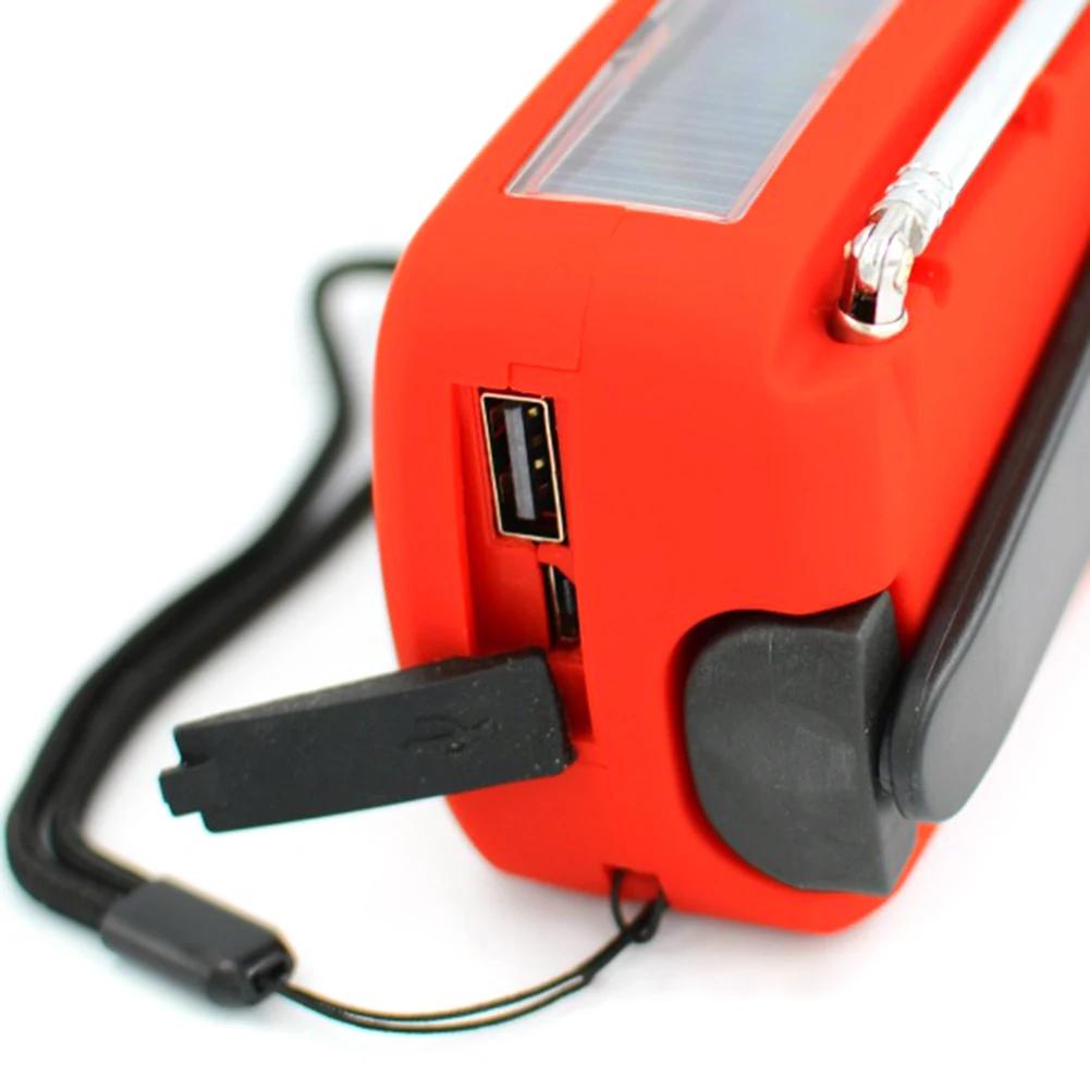 1-2pcs Emergency Radio Solar Manual USB Mobile Charging Hand Crank Radio 2000mAh AM/FM/NOAA Weather Radio with LED Torch