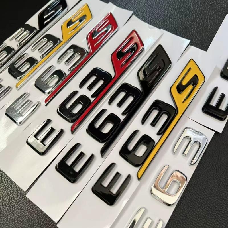 Suitable for ABS Black Auto Letter E63 E63S Logo Logo Sticker Car Luggage Badge Decal Mercedes Benz E63 E63S W213 Accessories